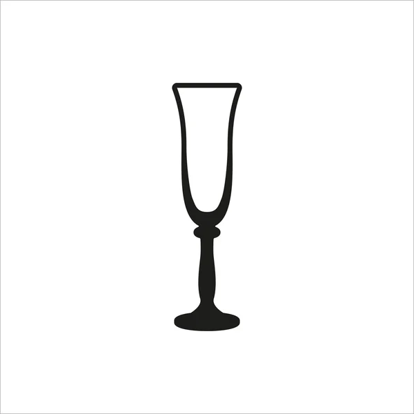 Empty champagne glass icon monochrome style on white background — Stock Vector