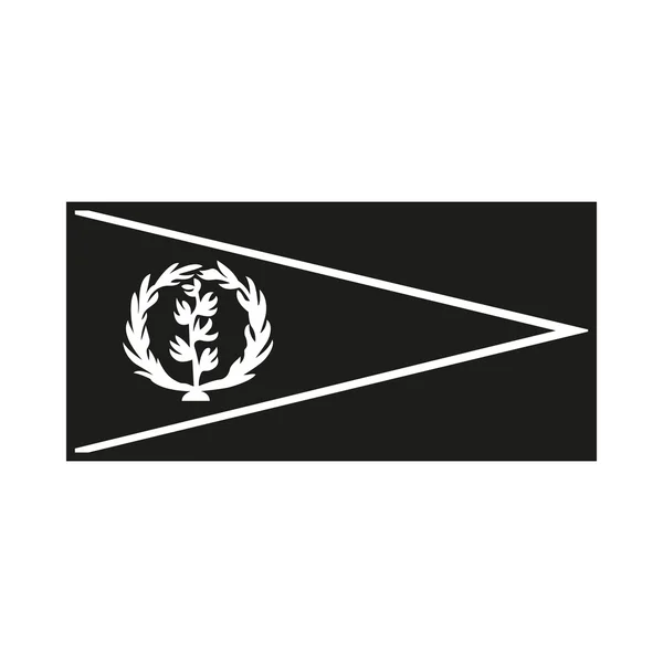 白い背景にエリトリアの国旗モノクロ — ストックベクタ