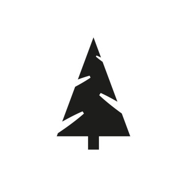 Basit en az siyah ağaç simgesi simge stil tasarım