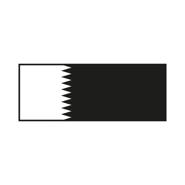 Bandera de Qatar monocromo sobre fondo blanco — Vector de stock