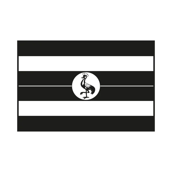 Bandera de Uganda monocromo sobre fondo blanco — Archivo Imágenes Vectoriales