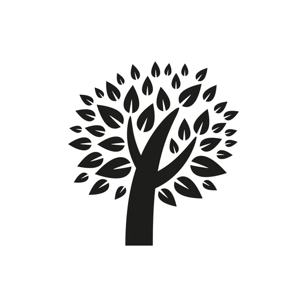 Diseño de estilo de símbolo de árbol negro minimalista simple — Vector de stock