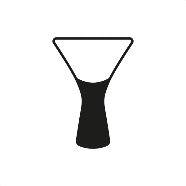 Icono de copa de cristal de martini transparente vacío en el icono de estilo monocromo simple sobre fondo blanco — Vector de stock