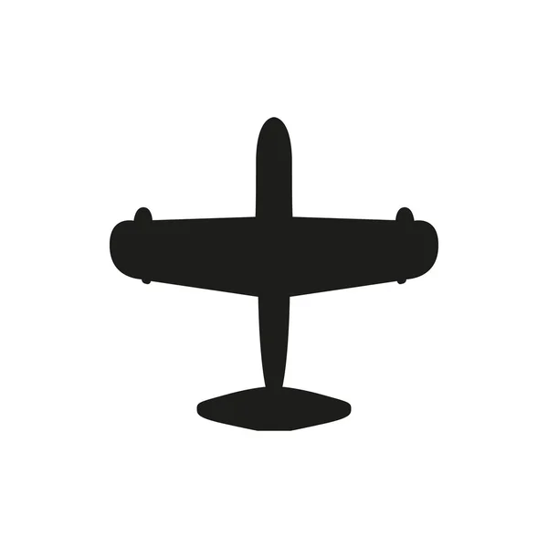 Icône avion noir simple avec vis sur fond blanc — Image vectorielle