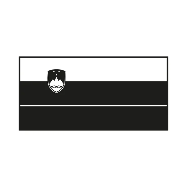 Szlovénia fekete-fehér fehér alapon zászlaja — Stock Vector