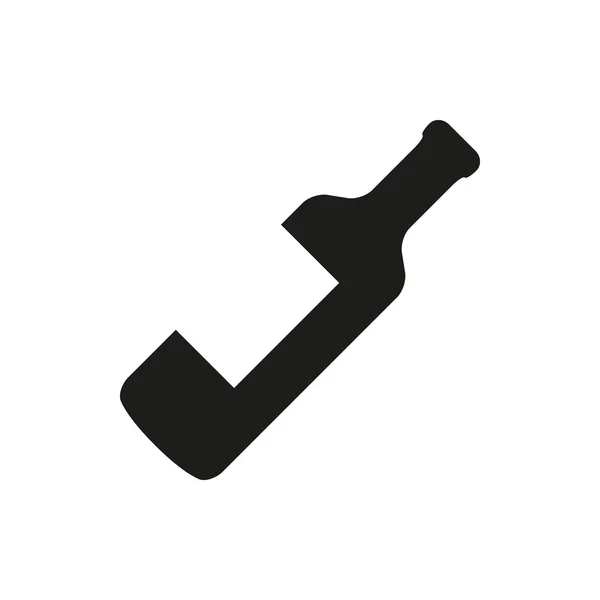 Ícone simples garrafa de vinho preto no fundo branco — Vetor de Stock