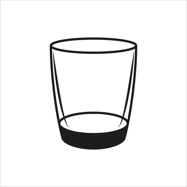 Empty glass in simple monochrome style icon on white background — Stock Vector