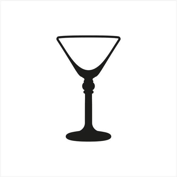 Martini przezroczysty puste szkło ikona Puchar w ikonę prosty styl monochromatyczne na białym tle — Wektor stockowy