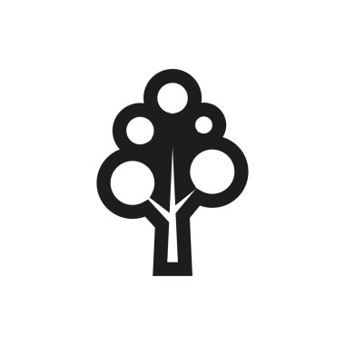 Basit en az siyah ağaç simgesi simge stil tasarım