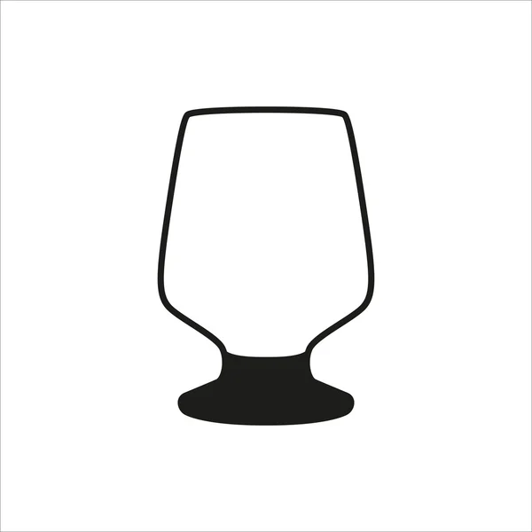 Transparent vector glass goblets in simple monochrome style icon on white background — Stock Vector