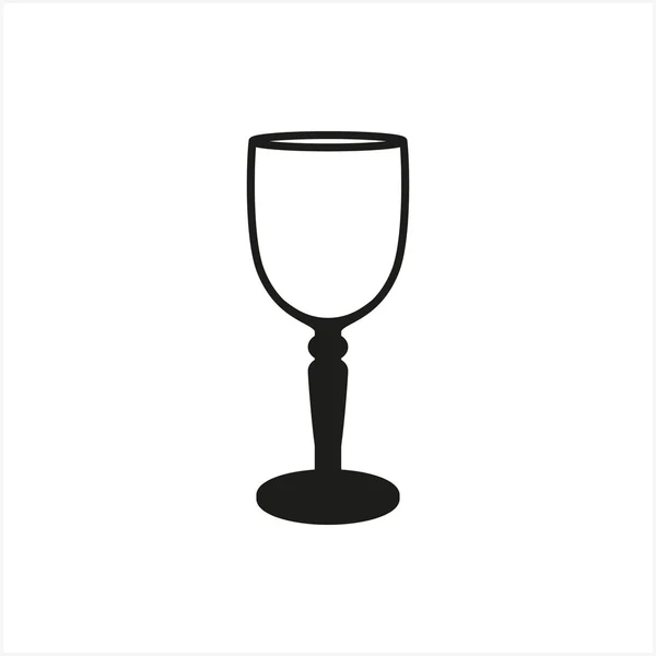 Empty wine glass icon monochrome style on white background — Stock Vector