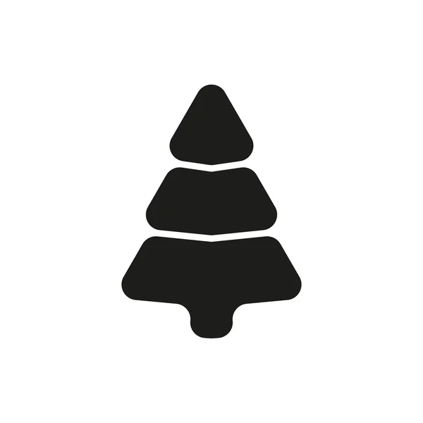 Простой минимальный дизайн символа черного дерева — стоковый вектор