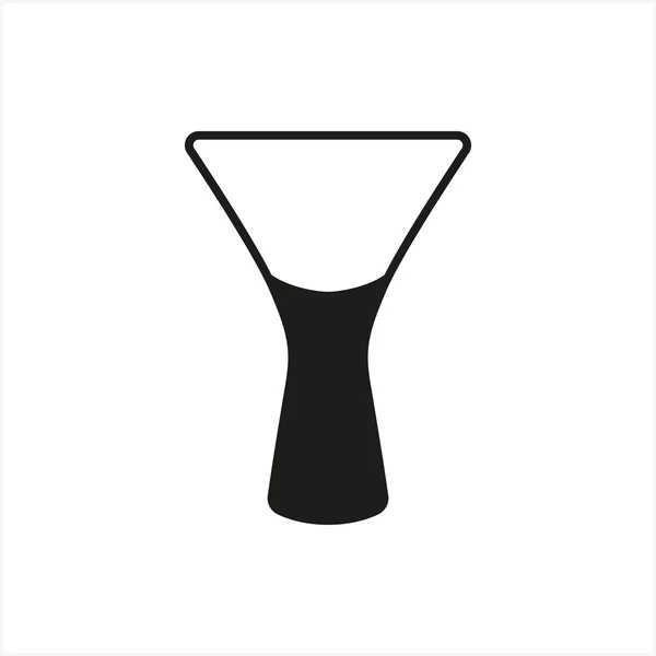 Icono de copa de cristal de martini transparente vacío en el icono de estilo monocromo simple sobre fondo blanco — Vector de stock
