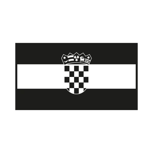Флаг Хорватии монохромный на белом фоне — стоковый вектор