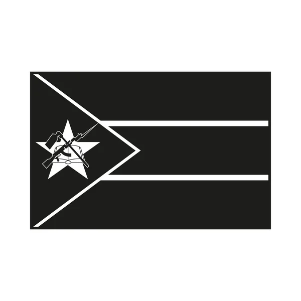 Flagge von Mosambik monochrom auf weißem Hintergrund — Stockvektor