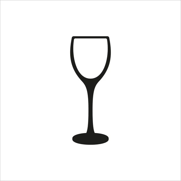 Empty wine glass icon monochrome style on white background — Stock Vector