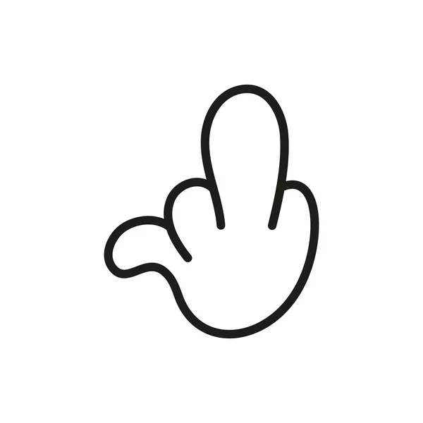 Hand showing middle finger up. fuck you or fuck off. simple black minimal icon on white background — Stock Vector