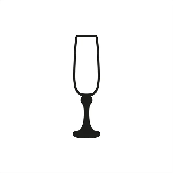 Tom champagneglas ikonen svartvit stil på vit bakgrund — Stock vektor