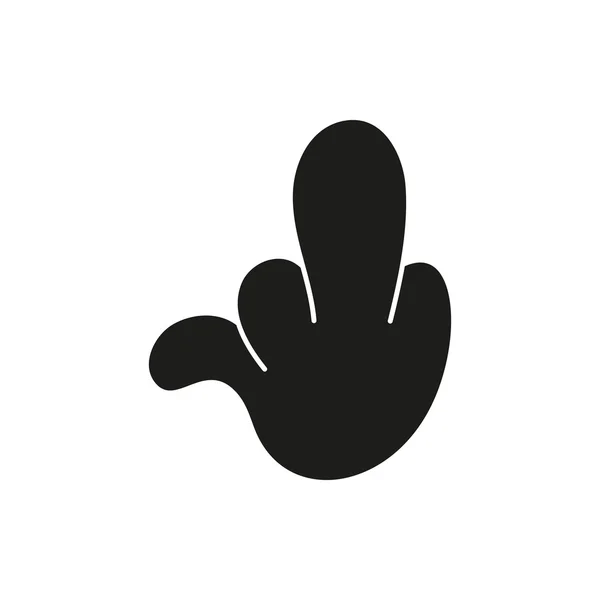 Kéz találat középső ujját fel. baszd meg, vagy Húzz a picsába. egyszerű fekete minimális ikon fehér háttér — Stock Vector