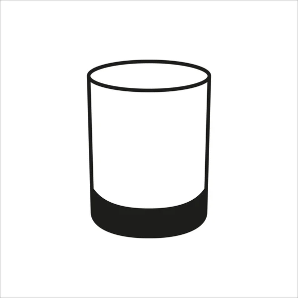 Solo vidrio en el icono de estilo monocromo simple sobre fondo blanco — Vector de stock