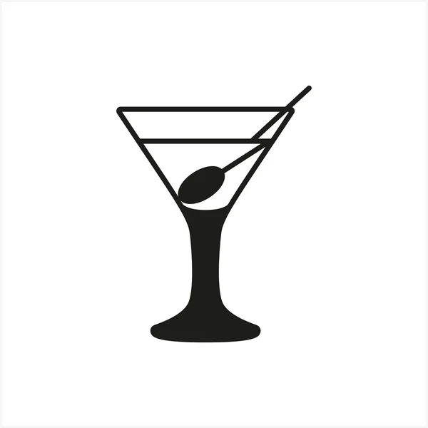 Ikona Puchar szkło przezroczyste martini w ikonę prosty styl monochromatyczne na białym tle — Wektor stockowy
