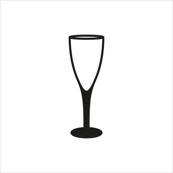Icona di vetro di vino vuoto stile monocromatico su sfondo bianco — Vettoriale Stock