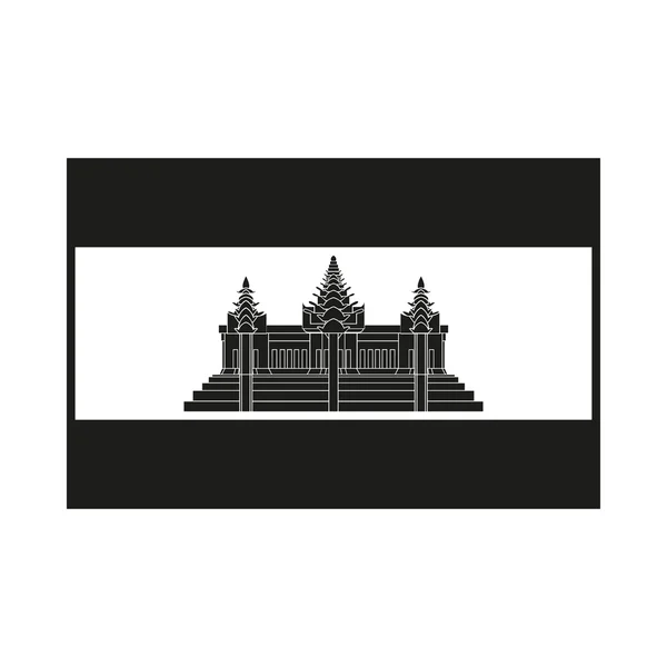 Vlag van Cambodja. Vector op witte achtergrond — Stockvector