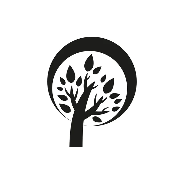 Diseño de estilo de símbolo de árbol negro minimalista simple Ilustración De Stock
