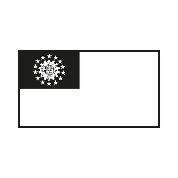 Myanmar nationale vlag monochroom op witte achtergrond — Stockvector