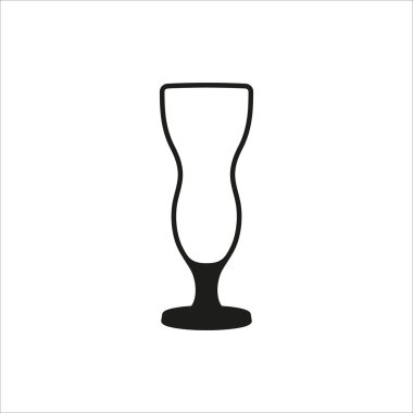 kokteyl cam simgesi beyaz arka plan üzerinde basit tek renkli stil