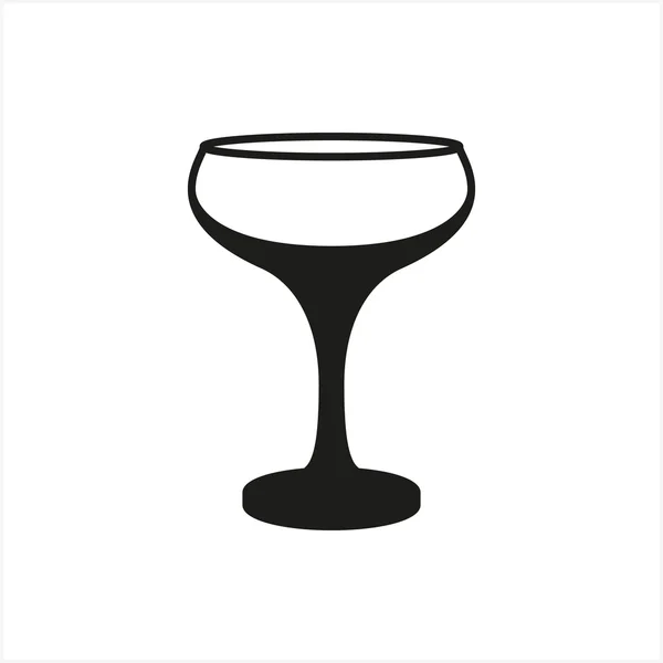 Empty champagne glass icon monochrome style on white background — Stock Vector