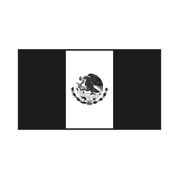 Mexico vlag monochroom op witte achtergrond — Stockvector