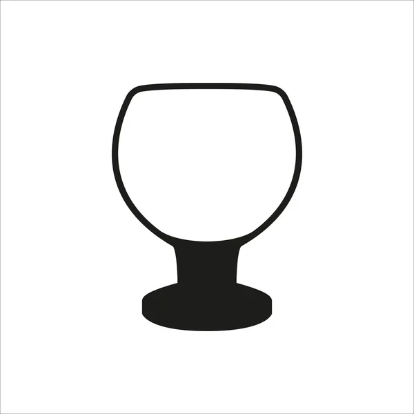 Skleněné poháry v jednoduché monochromatické styl ikon na bílém pozadí transparentní vektor — Stockový vektor