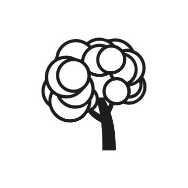 Basit en az siyah ağaç simgesi simge stil tasarım