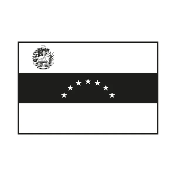 Venezuela Bandera monocromo sobre fondo blanco — Archivo Imágenes Vectoriales