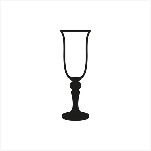 Icono de cristal de champán vacío estilo monocromo sobre fondo blanco — Archivo Imágenes Vectoriales