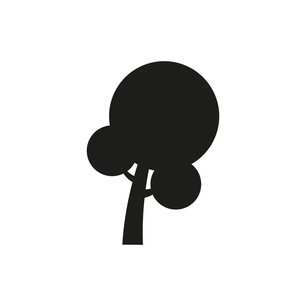 Diseño de estilo de símbolo de árbol negro minimalista simple — Vector de stock