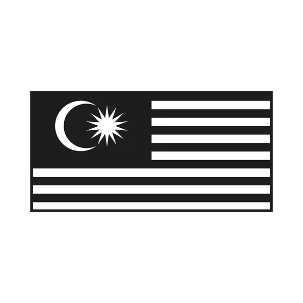 Malaysia flag monochrome on white background — Stock Vector