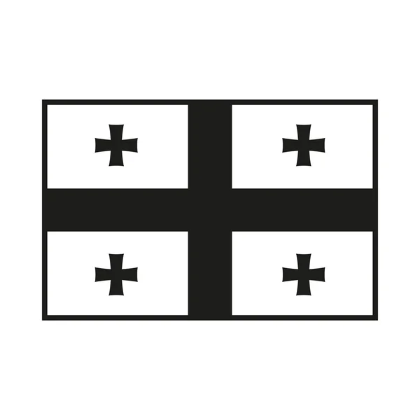 Флаг Грузии монохромный на белом фоне — стоковый вектор