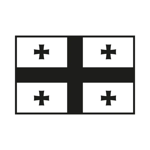 Bandera de Georgia monocromo sobre fondo blanco — Archivo Imágenes Vectoriales