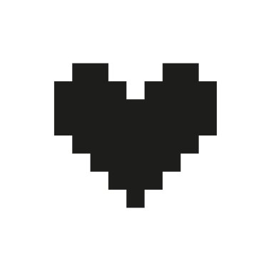 Sevgililer kalp piksel vektör tek beyaz arka plan üzerinde renkli