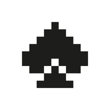 Piksel tek renkli kart uygun beyaz arka plan üzerinde