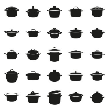 sade tek renkli bir tarzda pot Icon set
