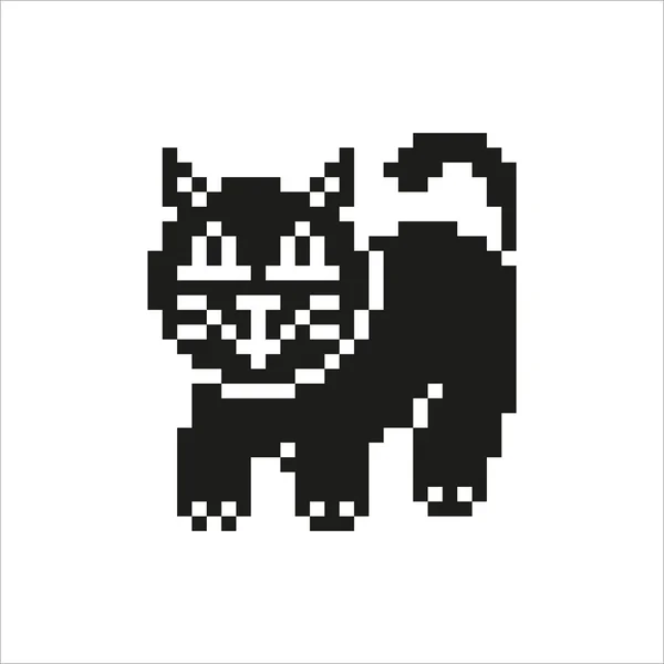 Ilustração vetorial de Cat - Pixel design — Vetor de Stock