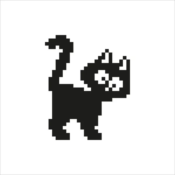 Ilustración vectorial de Cat - Diseño de píxeles — Vector de stock