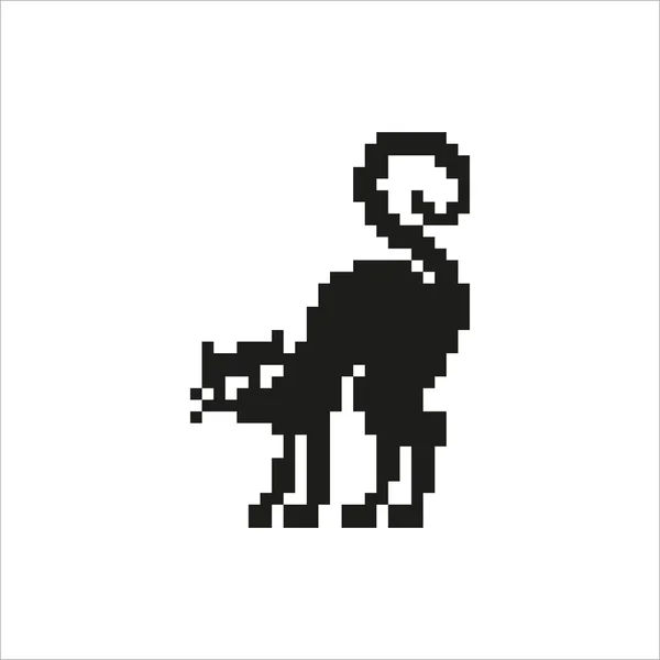 Kedi - piksel tasarım vektör çizim