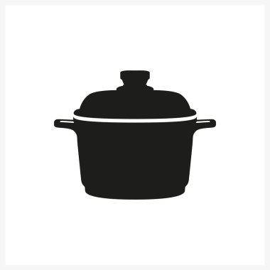 Basit vektör simgeler - basit tek renkli stil ikonu beyaz arka plan üzerinde mutfak ekipmanları