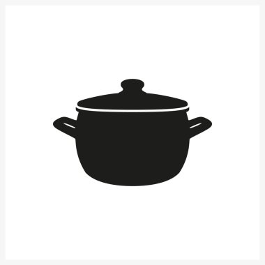 sade tek renkli stil ikonu beyaz zemin üzerine pot simgesini