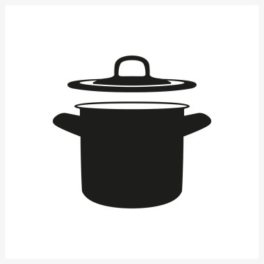 sade tek renkli stil ikonu beyaz zemin üzerine pot simgesini