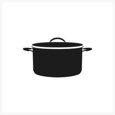 sade tek renkli stil ikonu beyaz zemin üzerine pot simgesini